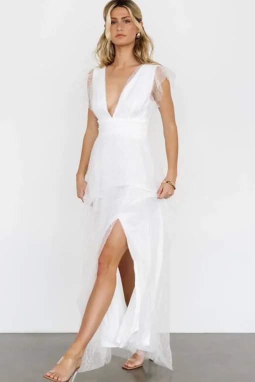 Annika Sequin Mesh Maxi Dress | Off White | Baltic Born Hot