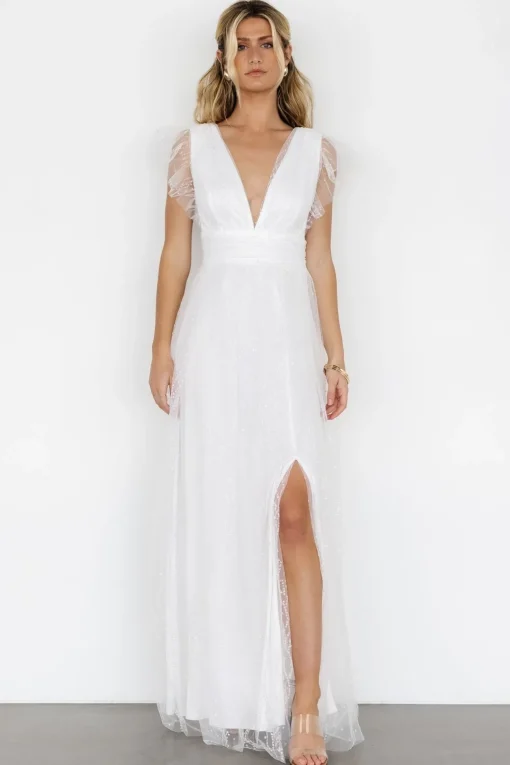Annika Sequin Mesh Maxi Dress | Off White | Baltic Born Hot