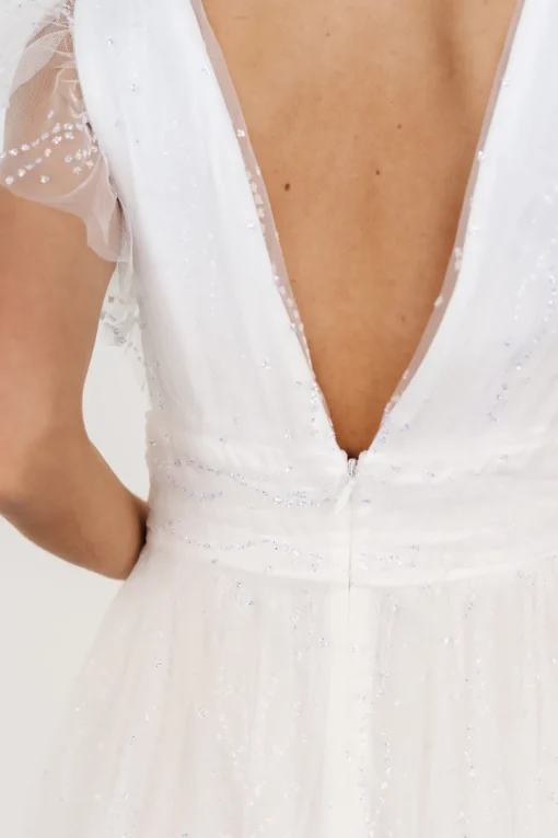 Annika Sequin Mesh Maxi Dress | Off White | Baltic Born Hot
