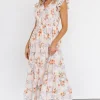 Arla Smocked Maxi Dress | Cream Floral | Baltic Born Discount