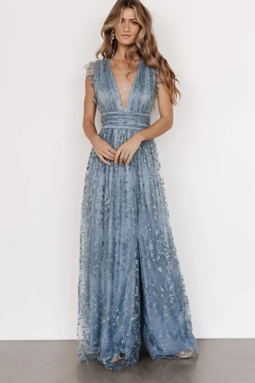 Arlene Shimmer Gown | Winter Blue | Baltic Born Flash Sale