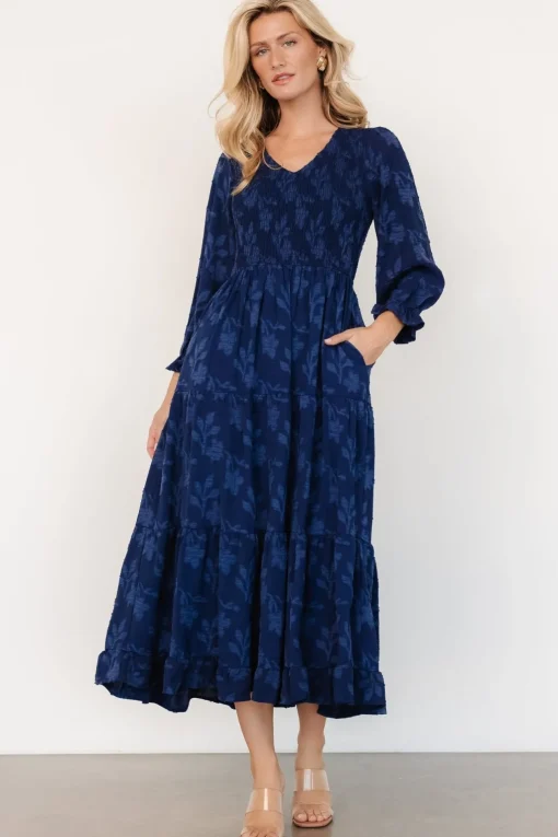 Aubrey Smocked Midi Dress | Navy Floral | Baltic Born Cheap