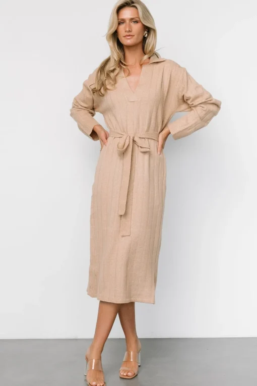 Barrie Sweater Dress | Light Tan | Baltic Born Fashion
