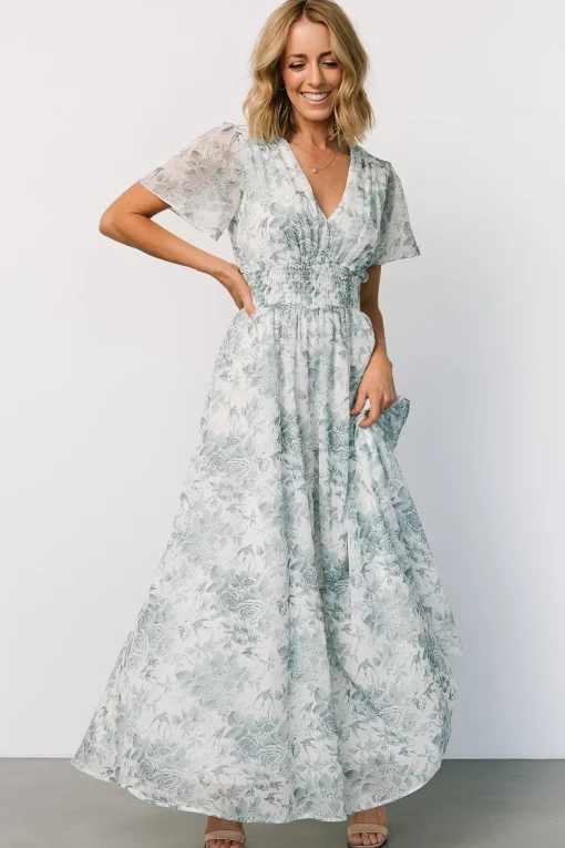 Birdie Maxi Dress | White + Sage Floral | Baltic Born Cheap