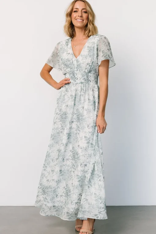 Birdie Maxi Dress | White + Sage Floral | Baltic Born Cheap