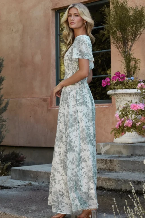 Birdie Maxi Dress | White + Sage Floral | Baltic Born Cheap