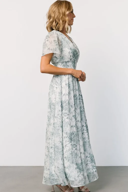 Birdie Maxi Dress | White + Sage Floral | Baltic Born Cheap