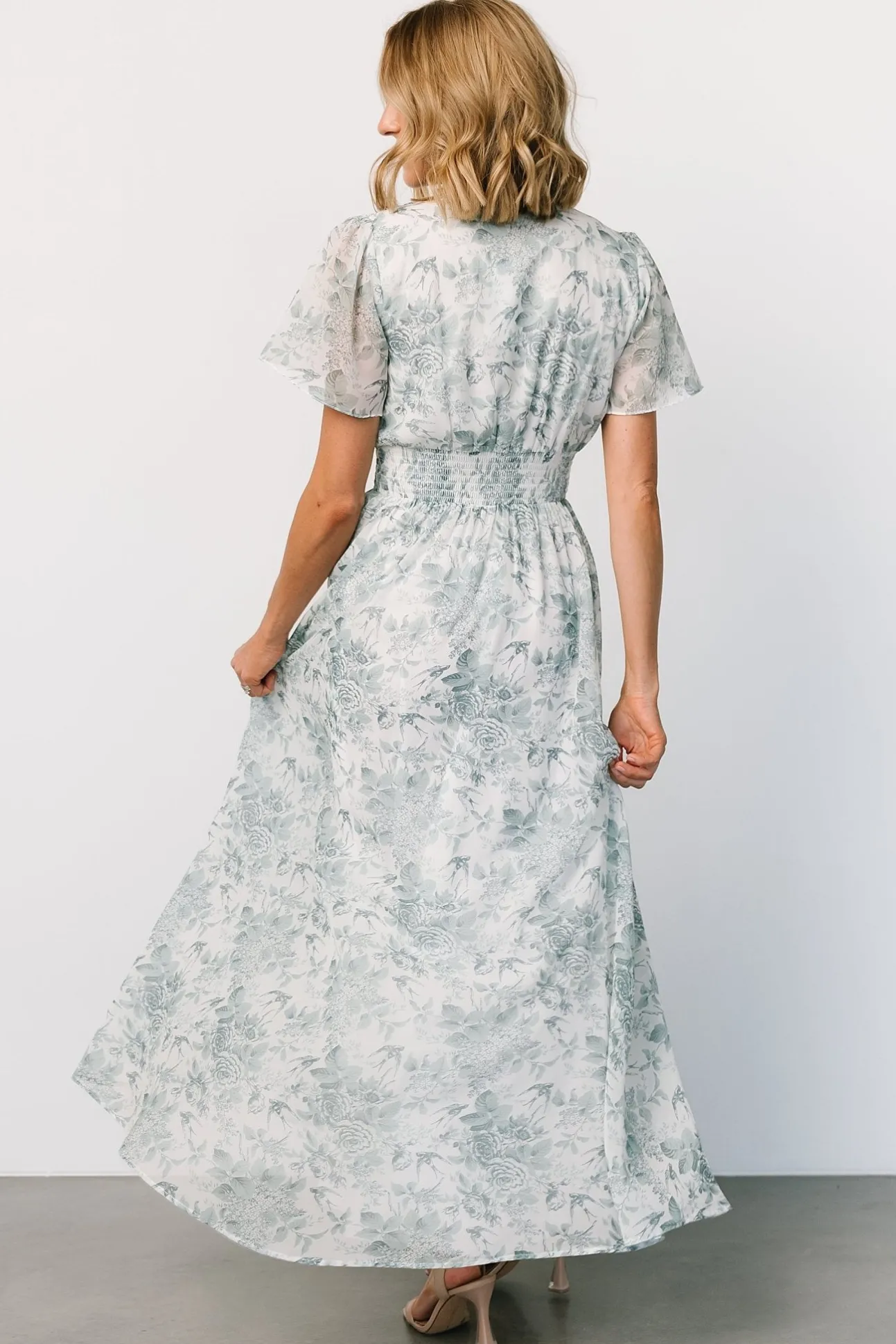 Birdie Maxi Dress | White + Sage Floral | Baltic Born Cheap