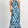 Brett Halter Maxi Dress | Cobalt Print | Baltic Born Cheap