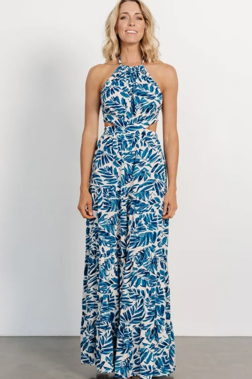 Brett Halter Maxi Dress | Cobalt Print | Baltic Born Cheap