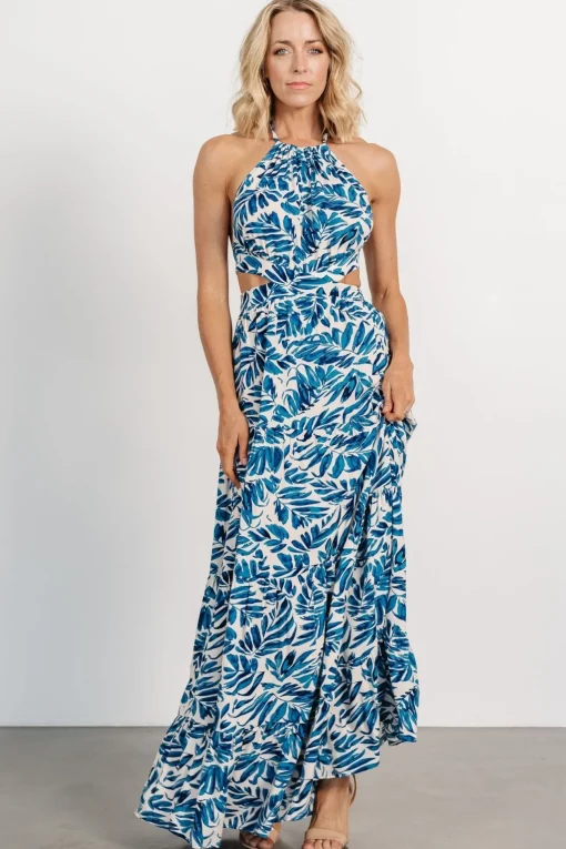 Brett Halter Maxi Dress | Cobalt Print | Baltic Born Cheap
