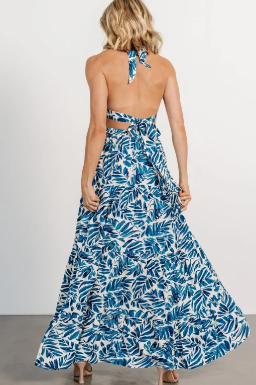 Brett Halter Maxi Dress | Cobalt Print | Baltic Born Cheap
