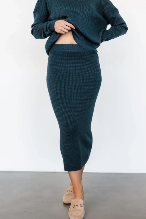 Carey Waffle Midi Skirt | Midnight Blue | Baltic Born Discount