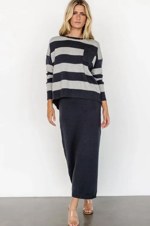 Carlotta Sweater + Skirt Set | Midnight + Gray | Baltic Born Flash Sale