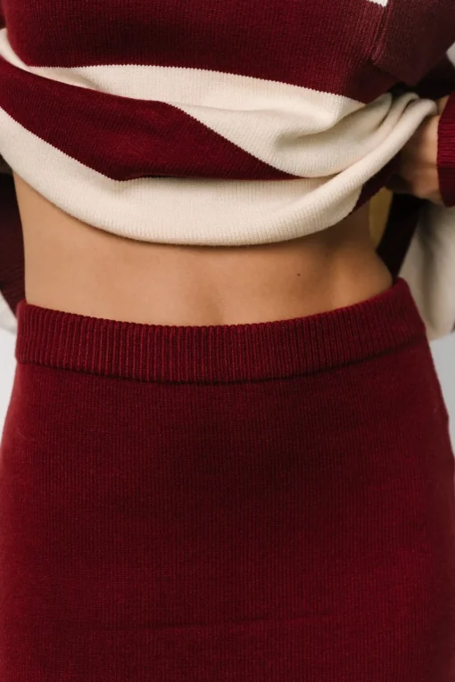 Carlotta Sweater + Skirt Set | Burgundy + Cream | Baltic Born Clearance