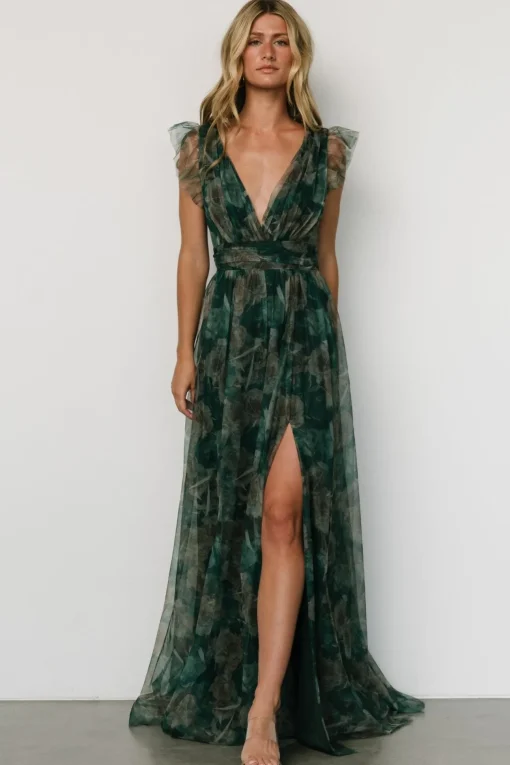 Carmine Maxi Dress | Green Floral | Baltic Born Shop