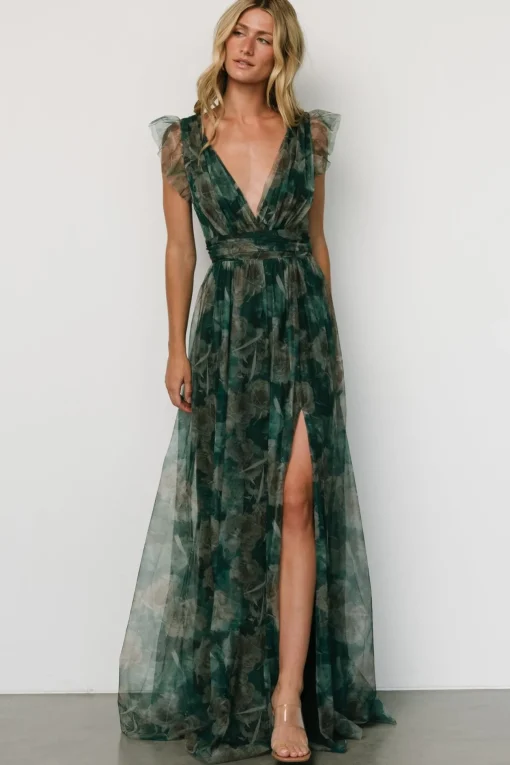 Carmine Maxi Dress | Green Floral | Baltic Born Shop