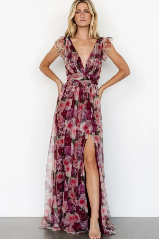 Carmine Maxi Dress | Wine Floral | Baltic Born New