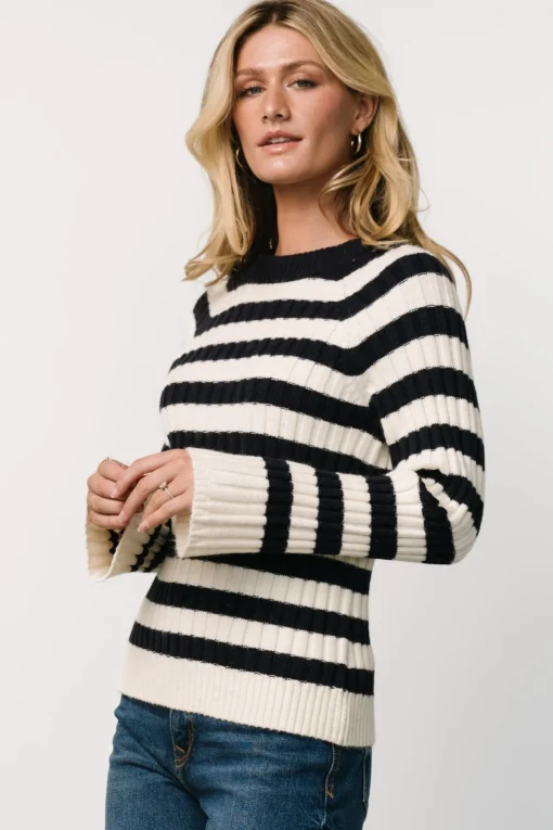 Carrie Striped Sweater | Navy + Ivory | Baltic Born Sale