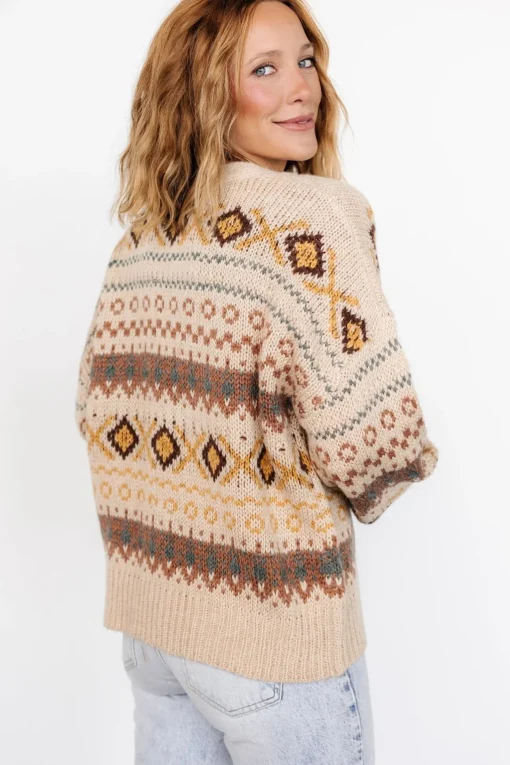 Cody Knit Cardigan | Taupe Multi | Baltic Born Fashion