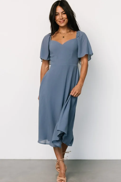 Colette Sweetheart Midi Dress | Whisper Blue | Baltic Born Sale