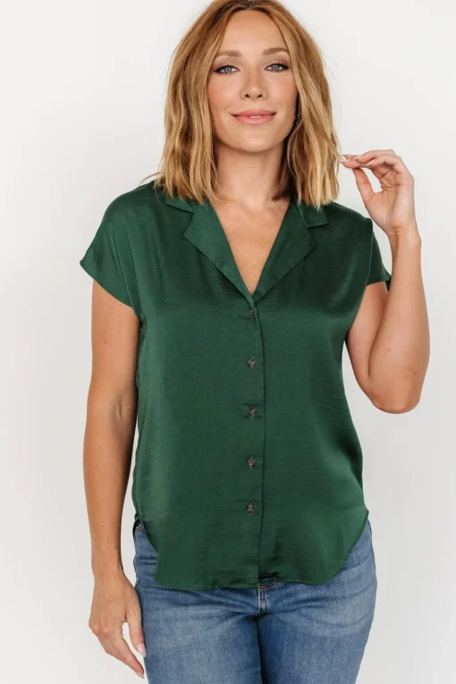 Corey Button Top | Hunter Green | Baltic Born Flash Sale