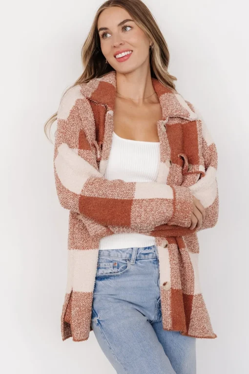 Crosby Knit Shacket | Copper + Ivory | Baltic Born Hot