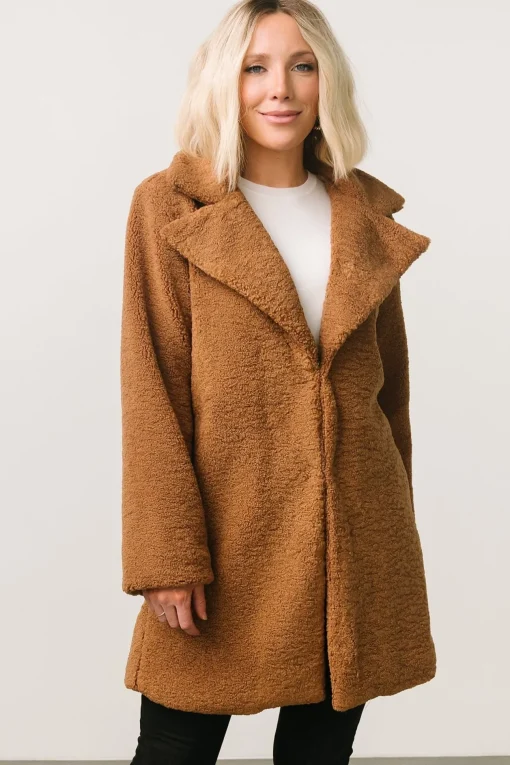 Damien Sherpa Coat | Dark Camel | Baltic Born Outlet
