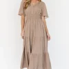 Danielle Tiered Maxi Dress | Brown Print | Baltic Born Flash Sale