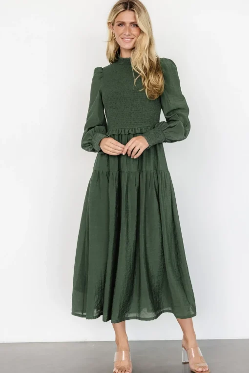 Daria Smocked Maxi Dress | Juniper Green | Baltic Born Store