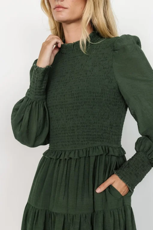 Daria Smocked Maxi Dress | Juniper Green | Baltic Born Store