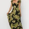 Encinitas Maxi Dress | Tropical Green + Black | Baltic Born Cheap