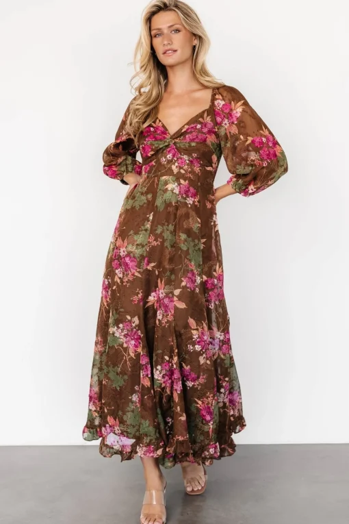 Estefania Maxi Dress | Brown Floral | Baltic Born Best Sale