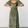 Everley Velvet Maxi Dress | Dark Sage | Baltic Born Best Sale