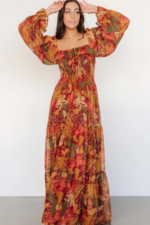 Isadora Tiered Dress | Rust Multi Floral | Baltic Born Store