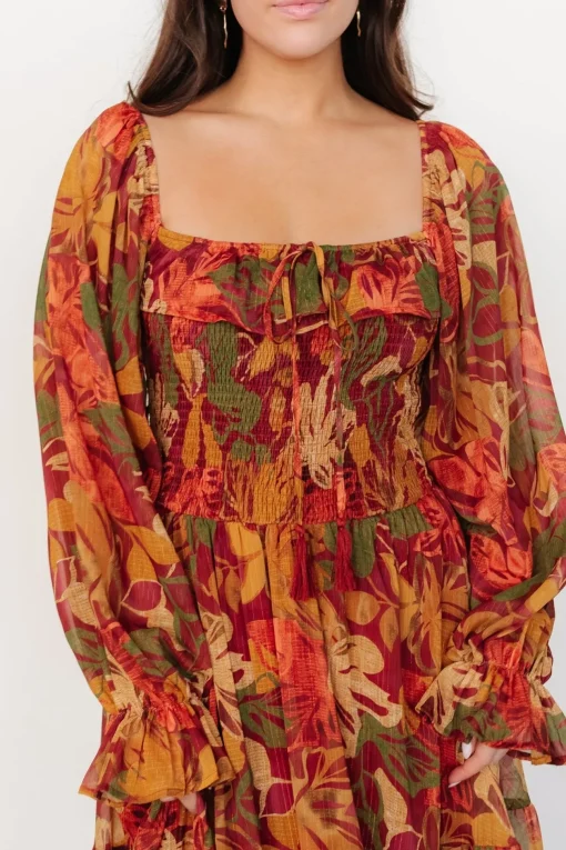 Isadora Tiered Dress | Rust Multi Floral | Baltic Born Store
