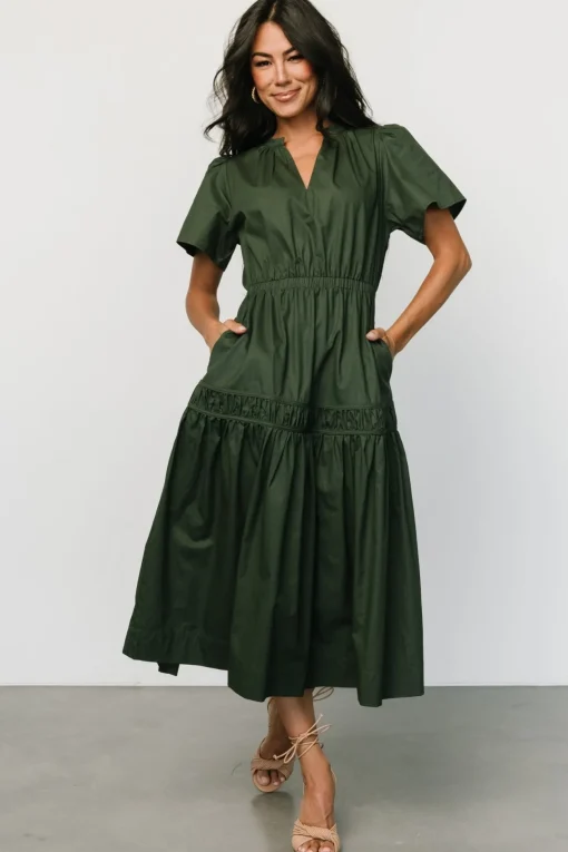 Jerrah Midi Dress | Deep Green | Baltic Born Discount