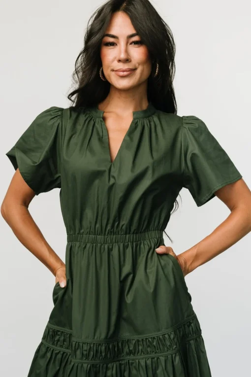 Jerrah Midi Dress | Deep Green | Baltic Born Discount