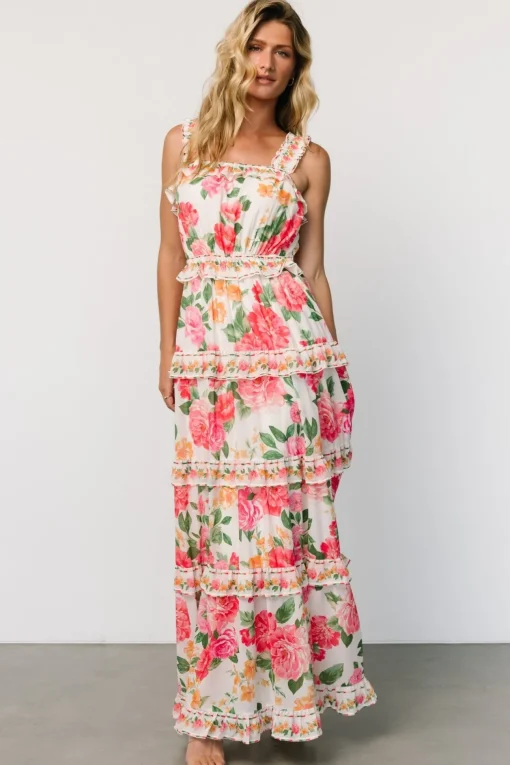 Julieta Tiered Maxi Dress | Off White Floral | Baltic Born Online