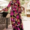 Katinka Wrap Maxi Dress | Black Multi Floral | Baltic Born Cheap