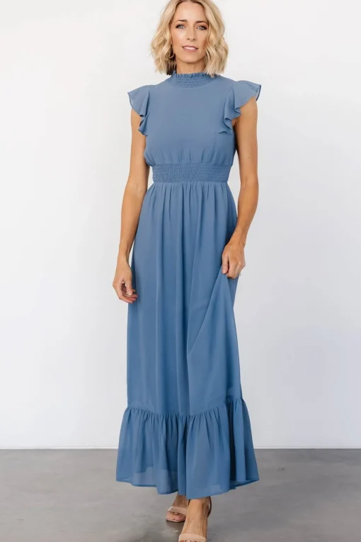 Kearny Ruffle Maxi Dress | Whisper Blue | Baltic Born Flash Sale