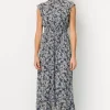 Kearny Ruffle Maxi Dress | Slate Print | Baltic Born Fashion