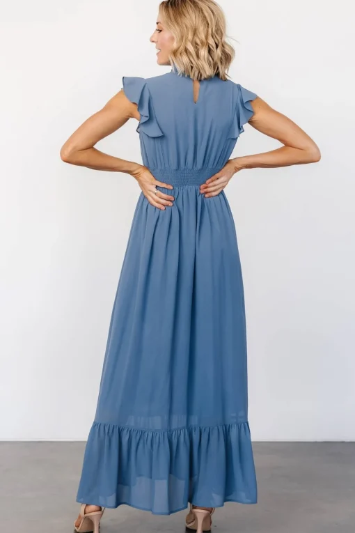 Kearny Ruffle Maxi Dress | Whisper Blue | Baltic Born Flash Sale