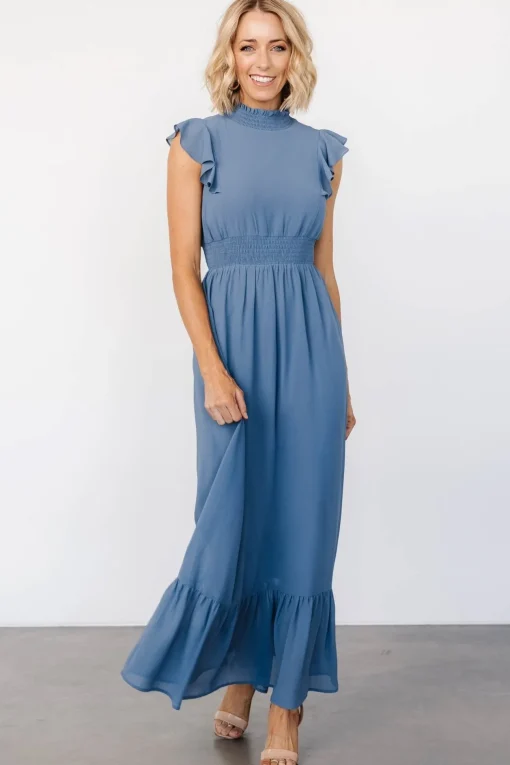 Kearny Ruffle Maxi Dress | Whisper Blue | Baltic Born Flash Sale
