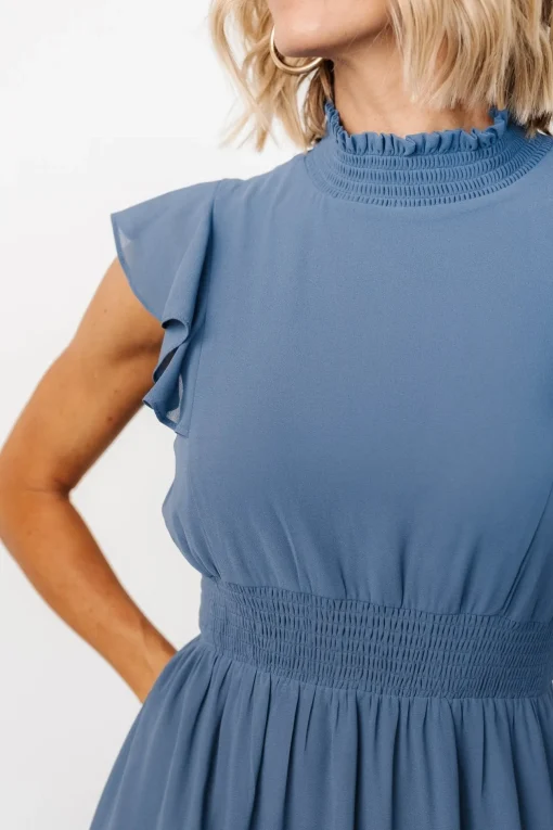 Kearny Ruffle Maxi Dress | Whisper Blue | Baltic Born Flash Sale
