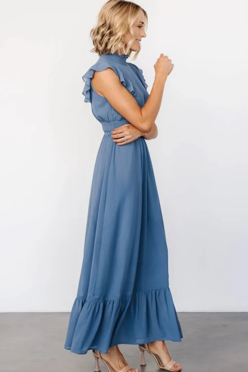 Kearny Ruffle Maxi Dress | Whisper Blue | Baltic Born Flash Sale