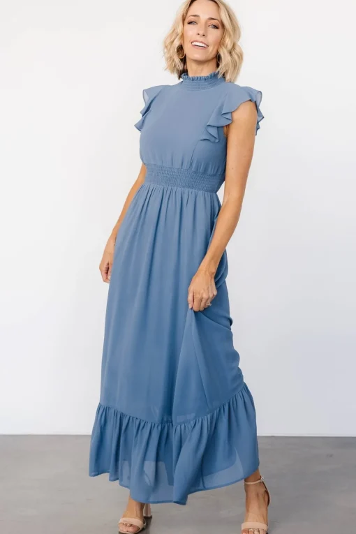 Kearny Ruffle Maxi Dress | Whisper Blue | Baltic Born Flash Sale
