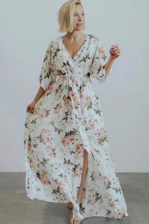 Kia Kimono Maxi Dress | White Floral | Baltic Born Sale