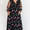 Layla Tulle Maxi Dress | Black Multi | Baltic Born Discount