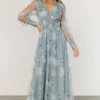 Layla Tulle Maxi Dress | Light Blue Floral | Baltic Born Hot